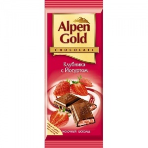 Шоколад Alpen Gold Клубника/йогурт 85г.