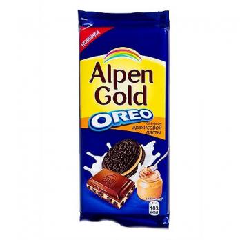 Шоколад Alpen Gold Молочный с ОРЕО и Арахисовой пастой 95 г