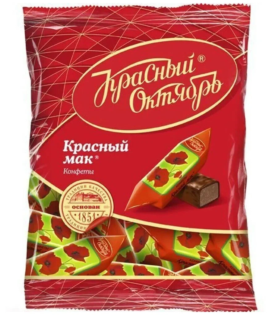 Конфеты шоколадные Красный мак Красный Октябрь, 250г.