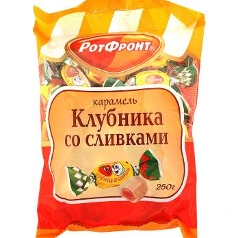 Карамель Клубника со сливками Рот Фронт, 250г.