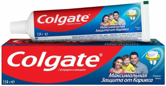 Зубная паста Colgate Максимальная защита от кариеса, Свежая мята, 154г., 100мл.